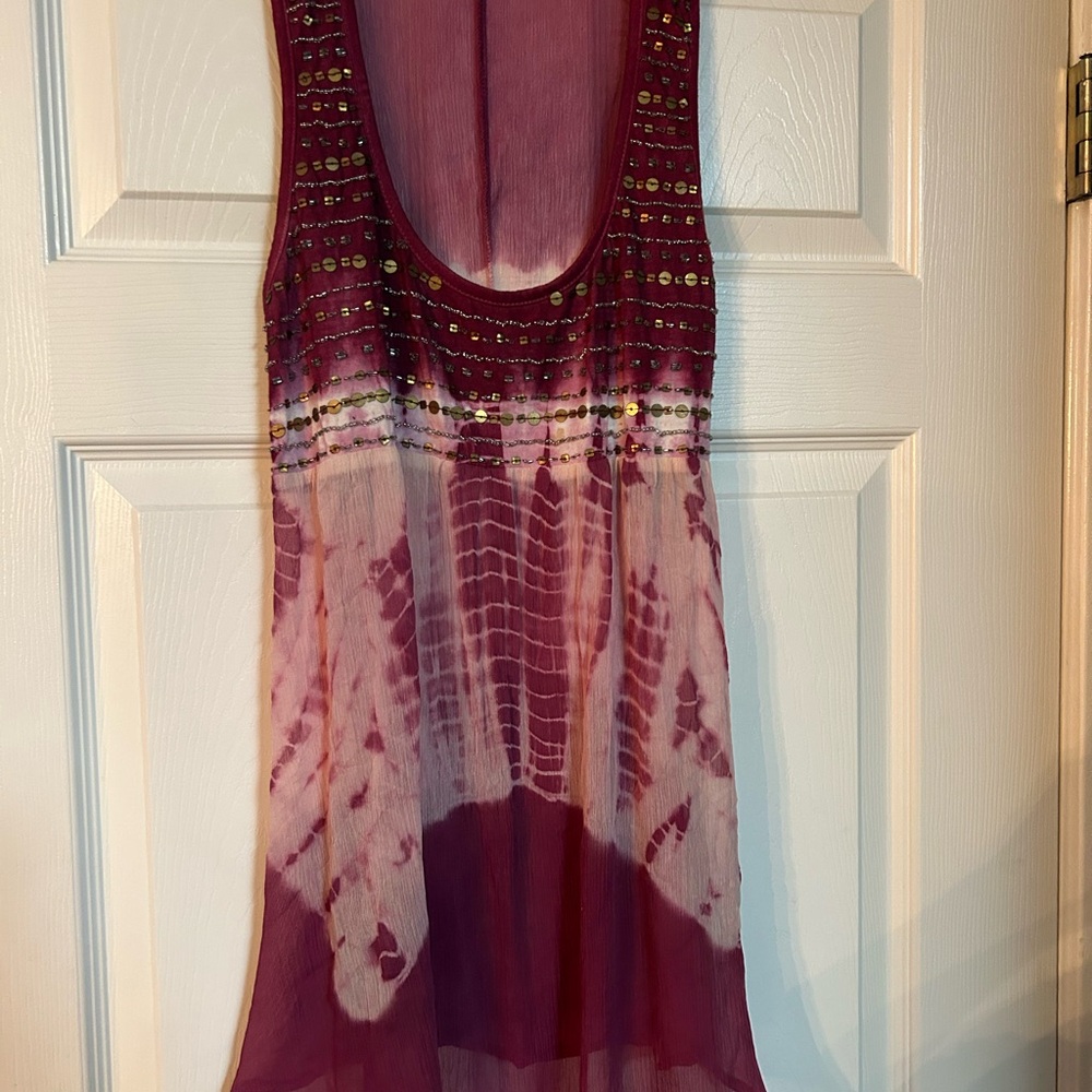 Living Doll Sheer Magenta Blouse